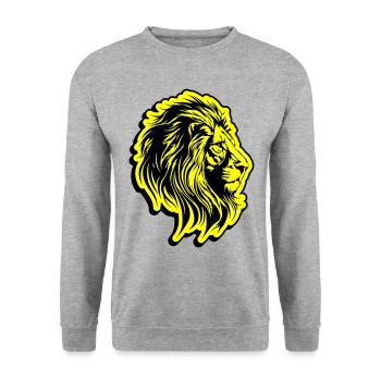 Symbole de tête de lion lion - Sweat-shirt Unisexe - gris chiné - Devant - Alina (178cm) & Michal (187cm)