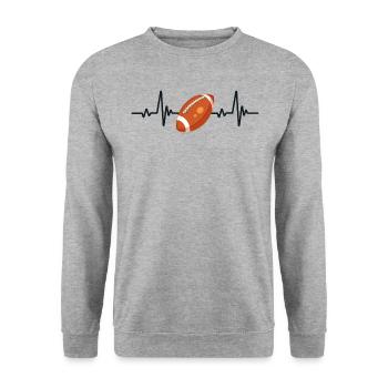 Rugby heartbeat - Unisex Sweatshirt - salt & pepper - Front - Alina (178cm) & Michal (187cm)