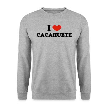 I Love Cacahuète - Sweat-shirt Unisexe - gris chiné - Devant - Alina (178cm) & Michal (187cm)
