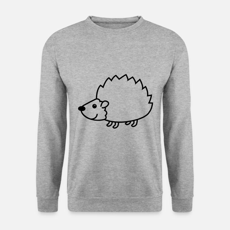 Igel Comic Tier - Unisex Pullover - Weißgrau meliert