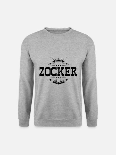 Zocker Gamer - Unisex Pullover - Weißgrau meliert