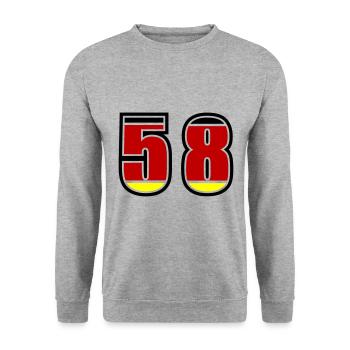 58 Number Germany Jersey - Unisex Sweatshirt - salt & pepper - Front - Alina (178cm) & Michal (187cm)
