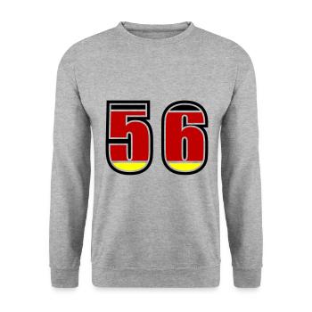 56 Number Germany Jersey - Unisex Sweatshirt - salt & pepper - Front - Alina (178cm) & Michal (187cm)