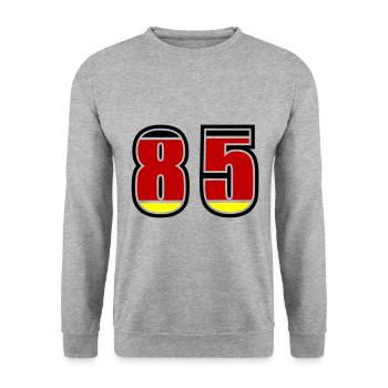 85 Number Germany Jersey - Unisex Sweatshirt - salt & pepper - Front - Alina (178cm) & Michal (187cm)