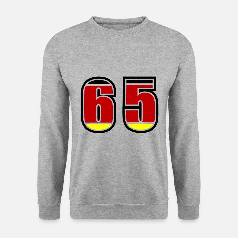 65 Nummer Deutschland Trikot - Unisex Pullover - Weißgrau meliert
