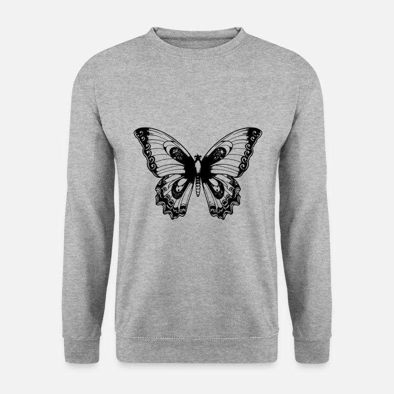 Schmetterling Tattoo - Unisex Pullover - Weißgrau meliert