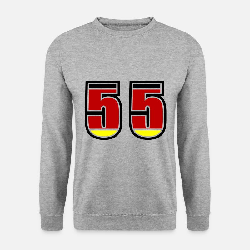55 Nummer Deutschland Trikot - Unisex Pullover - Weißgrau meliert