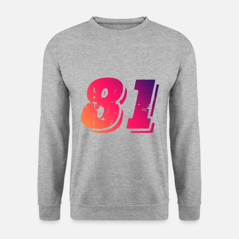 81 Zahl Symbol - Unisex Pullover - Weißgrau meliert