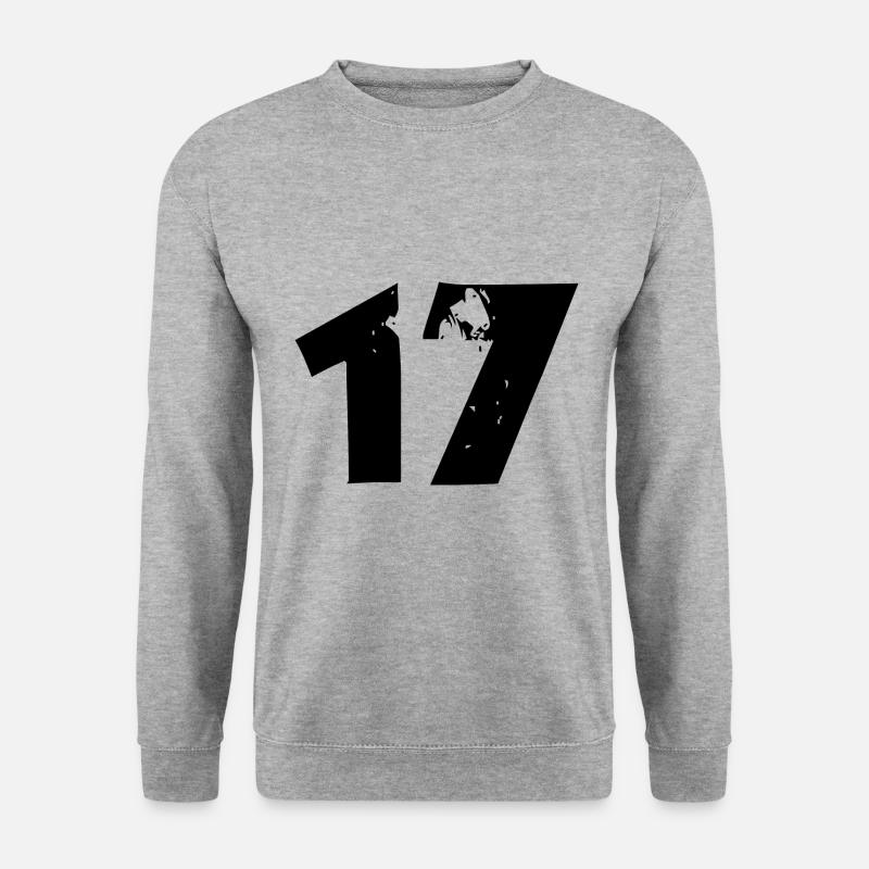 17 Zahl - Unisex Pullover - Weißgrau meliert
