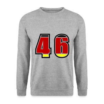 46 Number Germany Jersey - Unisex Sweatshirt - salt & pepper - Front - Alina (178cm) & Michal (187cm)