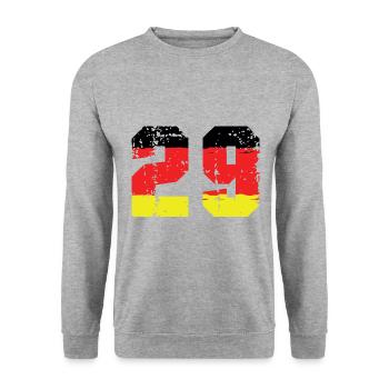 29 Numéro Allemagne Jersey - Sweat-shirt Unisexe - gris chiné - Devant - Alina (178cm) & Michal (187cm)