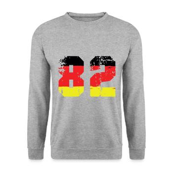 82 Numéro Allemagne Jersey - Sweat-shirt Unisexe - gris chiné - Devant - Alina (178cm) & Michal (187cm)