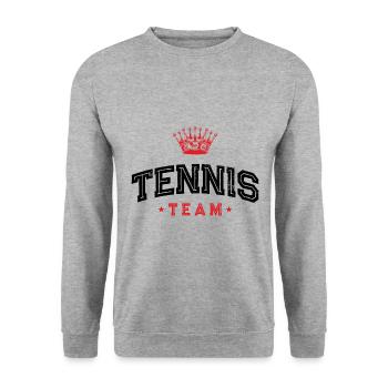 Tennis Team - Unisex Pullover - Weißgrau meliert - Vorne - Alina (178cm) & Michal (187cm)