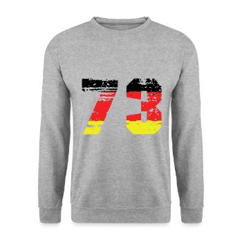 73 Numéro Allemagne Jersey - Sweat-shirt Unisexe - gris chiné - Devant - Alina (178cm) & Michal (187cm)