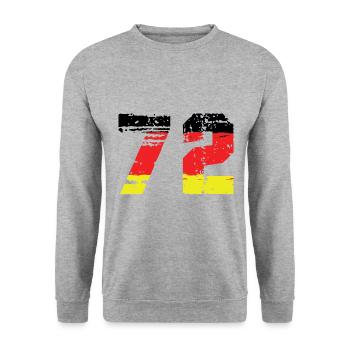 72 Numéro Allemagne Jersey - Sweat-shirt Unisexe - gris chiné - Devant - Alina (178cm) & Michal (187cm)