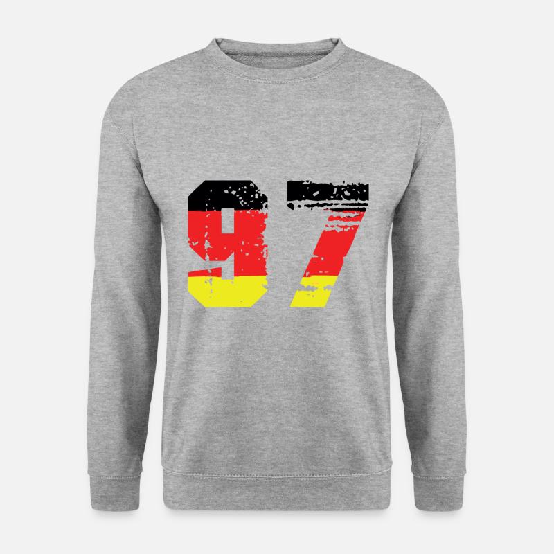 97 Zahl Deutschland Trikot - Unisex Pullover - Weißgrau meliert