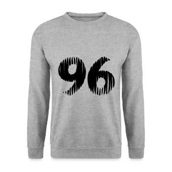 96 number jersey - Unisex Sweatshirt - salt & pepper - Front - Alina (178cm) & Michal (187cm)