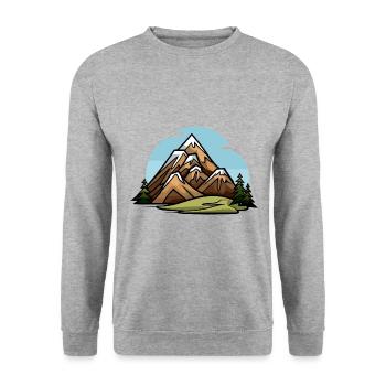 Mountains Alps Nature - Unisex Sweatshirt - salt & pepper - Front - Alina (178cm) & Michal (187cm)