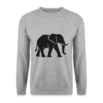 Elephant - Big Game, Tusk, Ivory - Unisex Sweatshirt - salt & pepper - Front - Alina (178cm) & Michal (187cm)