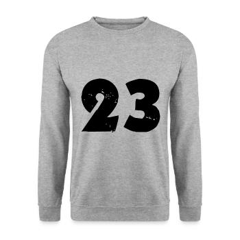 23 Number - Unisex Sweatshirt - salt & pepper - Front - Alina (178cm) & Michal (187cm)