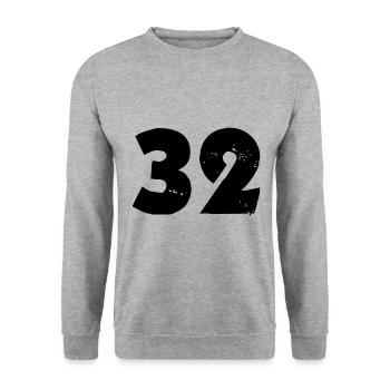 32 Number - Unisex Sweatshirt - salt & pepper - Front - Alina (178cm) & Michal (187cm)