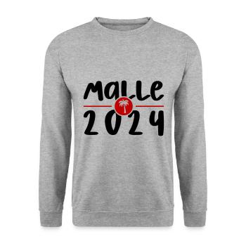 Malle 2024 - Unisex Pullover - Weißgrau meliert - Vorne - Alina (178cm) & Michal (187cm)