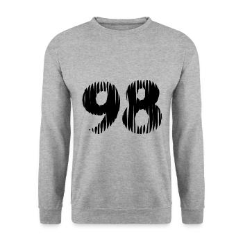 98 number jersey - Unisex Sweatshirt - salt & pepper - Front - Alina (178cm) & Michal (187cm)