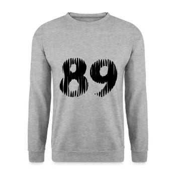 89 number jersey - Unisex Sweatshirt - salt & pepper - Front - Alina (178cm) & Michal (187cm)