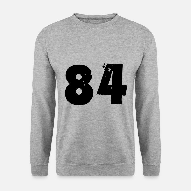 84 Zahl - Unisex Pullover - Weißgrau meliert