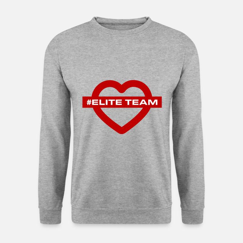 Elite Team Herz Liebe - Unisex Pullover - Weißgrau meliert