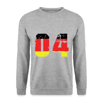 Maillot Allemagne numéro 4 - Sweat-shirt Unisexe - gris chiné - Devant - Alina (178cm) & Michal (187cm)