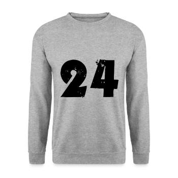 24 Nombre - Sweat-shirt Unisexe - gris chiné - Devant - Alina (178cm) & Michal (187cm)