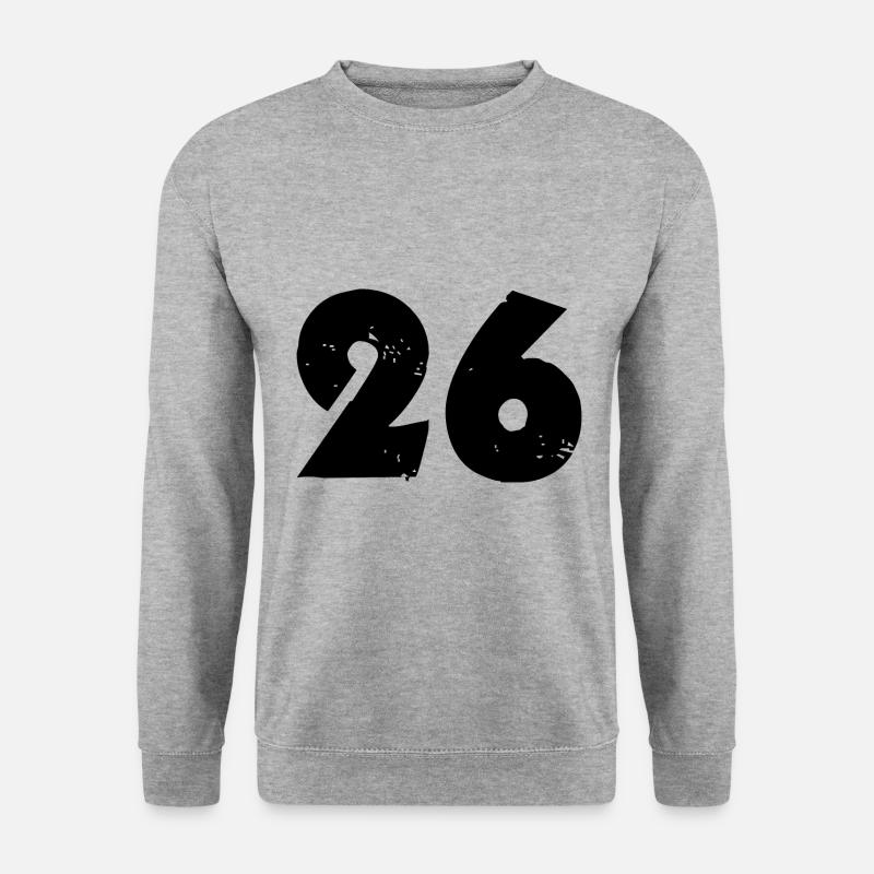 26 Zahl - Unisex Pullover - Weißgrau meliert