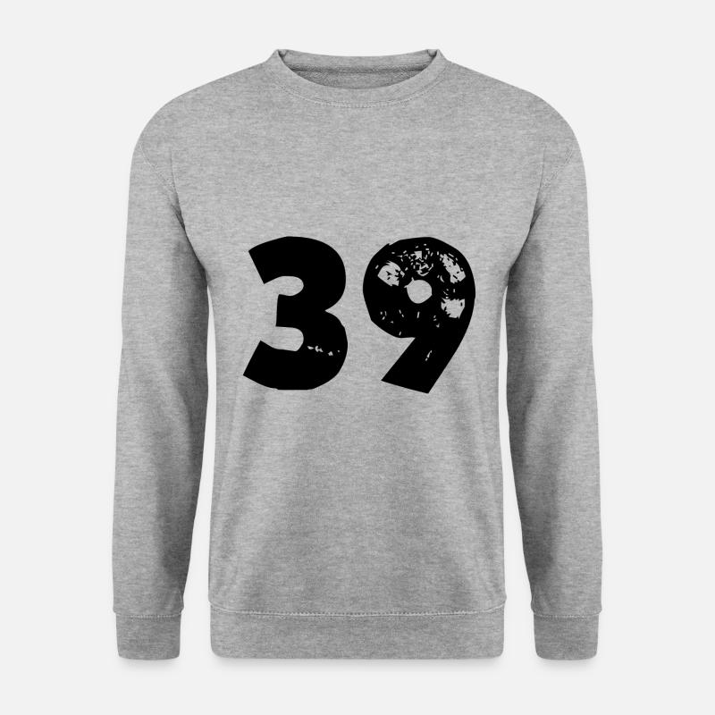 39 Zahl - Unisex Pullover - Weißgrau meliert