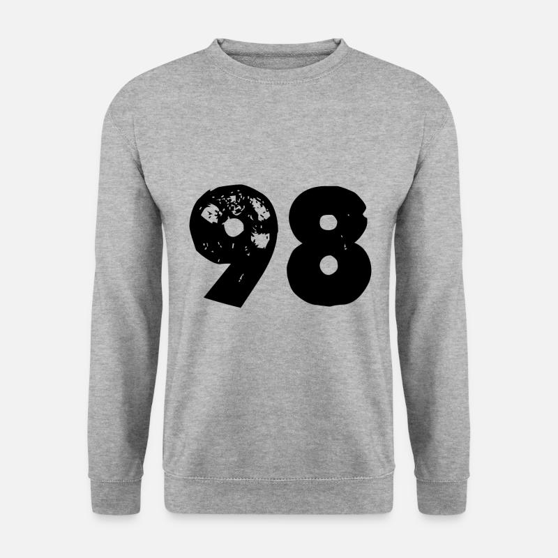 98 Zahl - Unisex Pullover - Weißgrau meliert