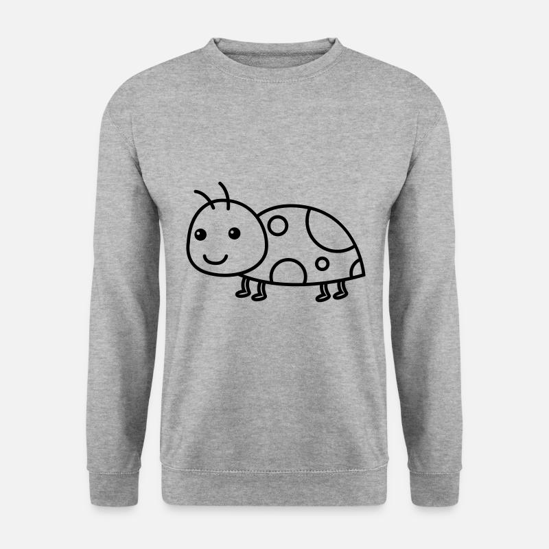 Marienkäfer Comic Tier - Unisex Pullover - Weißgrau meliert