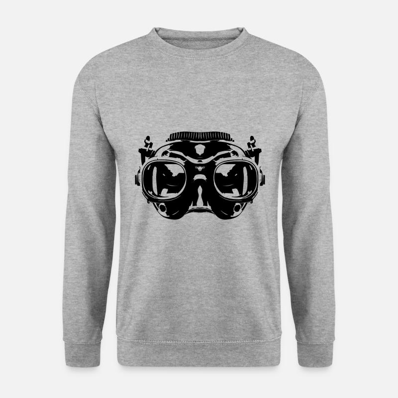 Taucherbrille Symbol Tauchen - Unisex Pullover - Weißgrau meliert