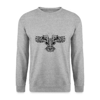 Adler - Unisex Pullover - Weißgrau meliert - Vorne - Alina (178cm) & Michal (187cm)