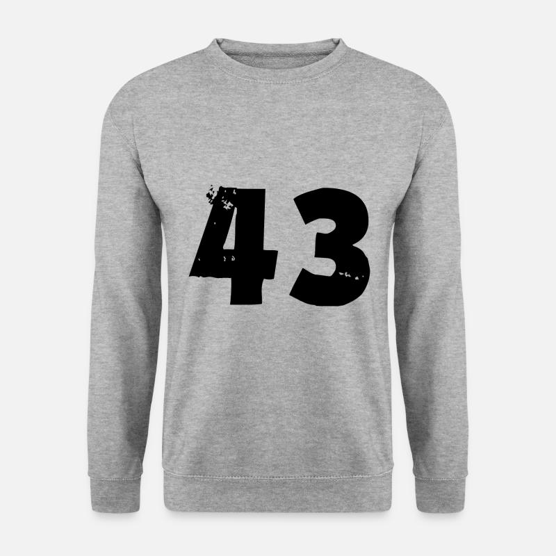 43 Zahl - Unisex Pullover - Weißgrau meliert