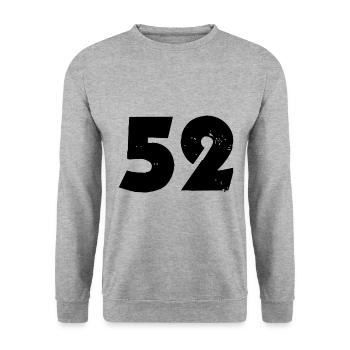 52 Nombre - Sweat-shirt Unisexe - gris chiné - Devant - Alina (178cm) & Michal (187cm)