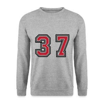 37 symboles numériques - Sweat-shirt Unisexe - gris chiné - Devant - Alina (178cm) & Michal (187cm)