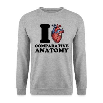 J’adore l’anatomie comparée - Sweat-shirt Unisexe - gris chiné - Devant - Alina (178cm) & Michal (187cm)