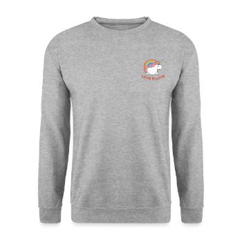 LOVE IS LOVE - Unisex Sweatshirt - salt & pepper - Front - Alina (178cm) & Michal (187cm)