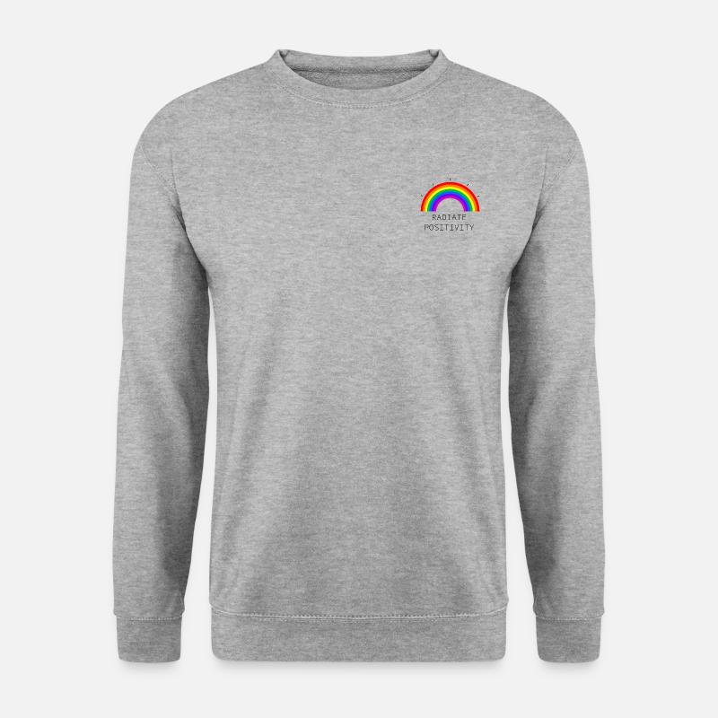 Radiate Positivity, Regenbogen - Unisex Pullover - Weißgrau meliert