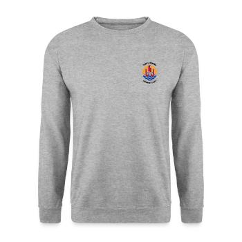 forever tahiti removebg preview - Sweat-shirt Unisexe - gris chiné - Devant - Alina (178cm) & Michal (187cm)