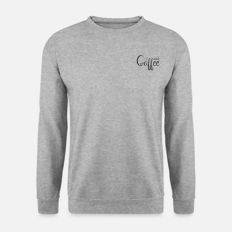 IneedCoffee1 - Unisex Pullover - Weißgrau meliert