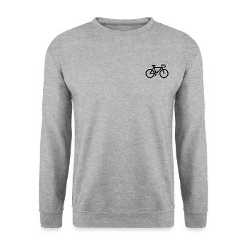 Simples Fahrrad Design - Unisex Pullover - Weißgrau meliert - Vorne - Alina (178cm) & Michal (187cm)