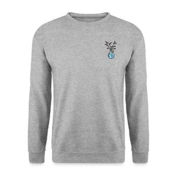 Flowery Glas - Unisex Pullover - Weißgrau meliert - Vorne - Alina (178cm) & Michal (187cm)