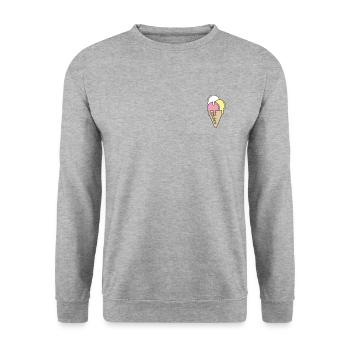 Par amour des glaces - Sweat-shirt Unisexe - gris chiné - Devant - Alina (178cm) & Michal (187cm)