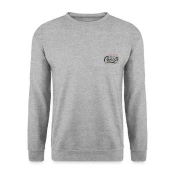 Choriste ( écrit sur le coeur et sur le choeur) - Sweat-shirt Unisexe - gris chiné - Devant - Alina (178cm) & Michal (187cm)